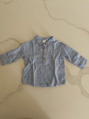 H&M Light Blue Button-Front Kids Shirt